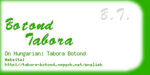 botond tabora business card